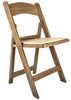 Chestnut Resin WoodGrain™ Folding Chair with Tan Cushion