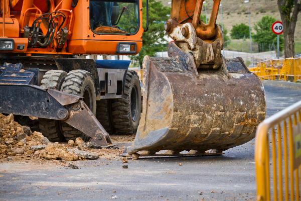 Skid steer at a construction site