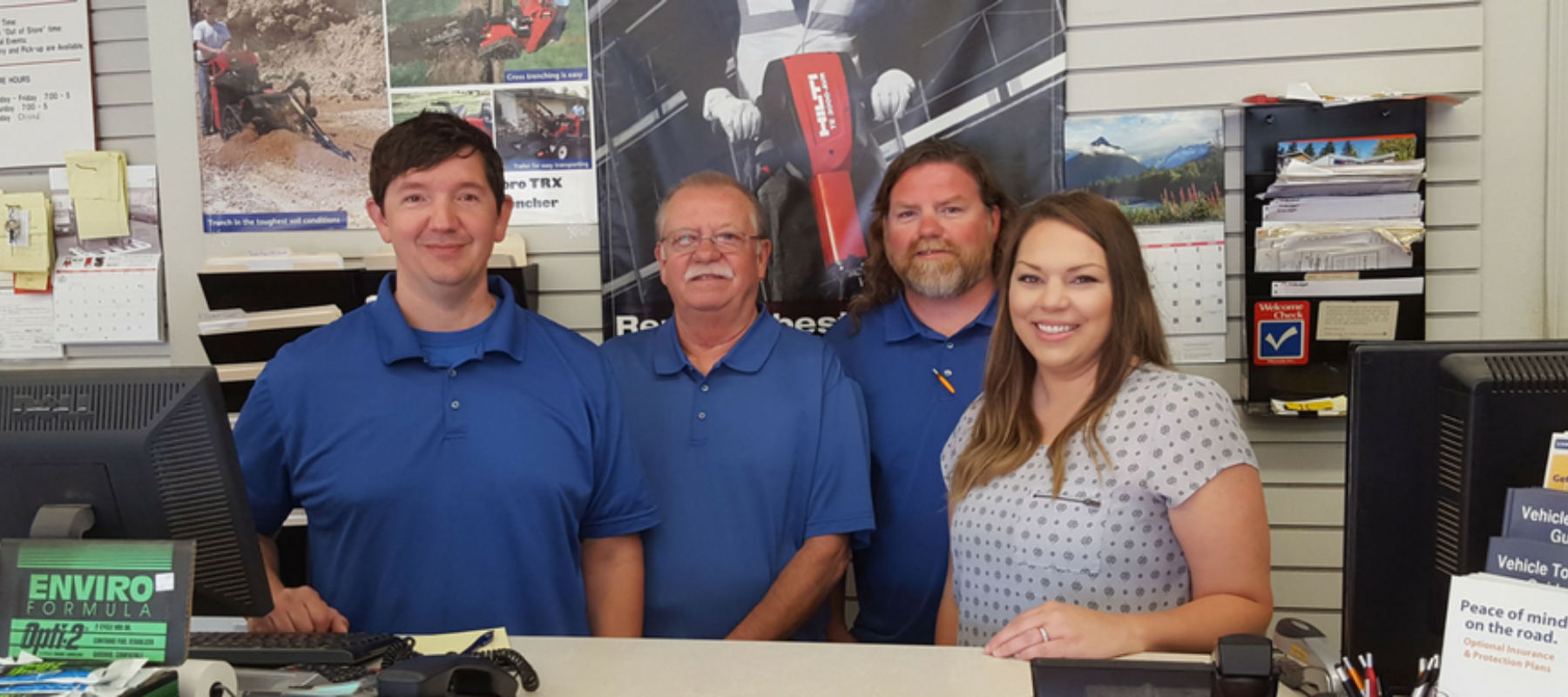 Farmington staff behind the front desk in the store