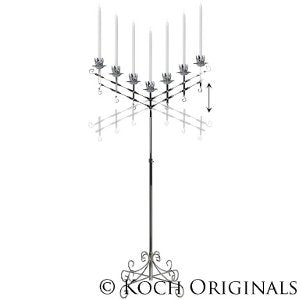 7-Light Adjustable Flood Candelabra - Nickel