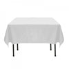 WHITE POLYESTER TABLECLOTH 72X72